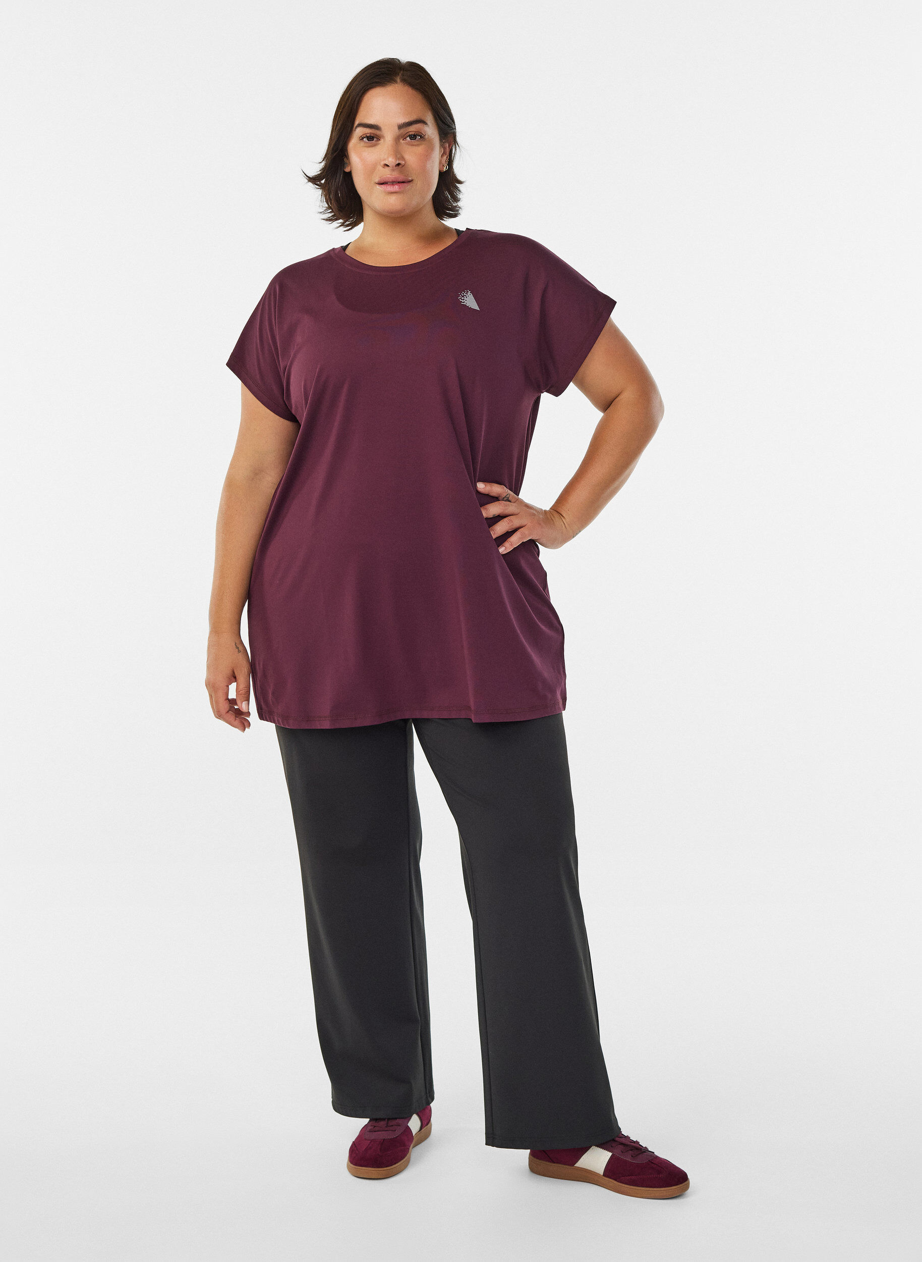 Zizzi Dluga koszulka treningowa, Czerwony, Model image number 1