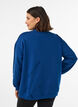 Bluza z wysokim kolnierzem i sportowym motywem z przodu, Niebieskie, Model image number 2
