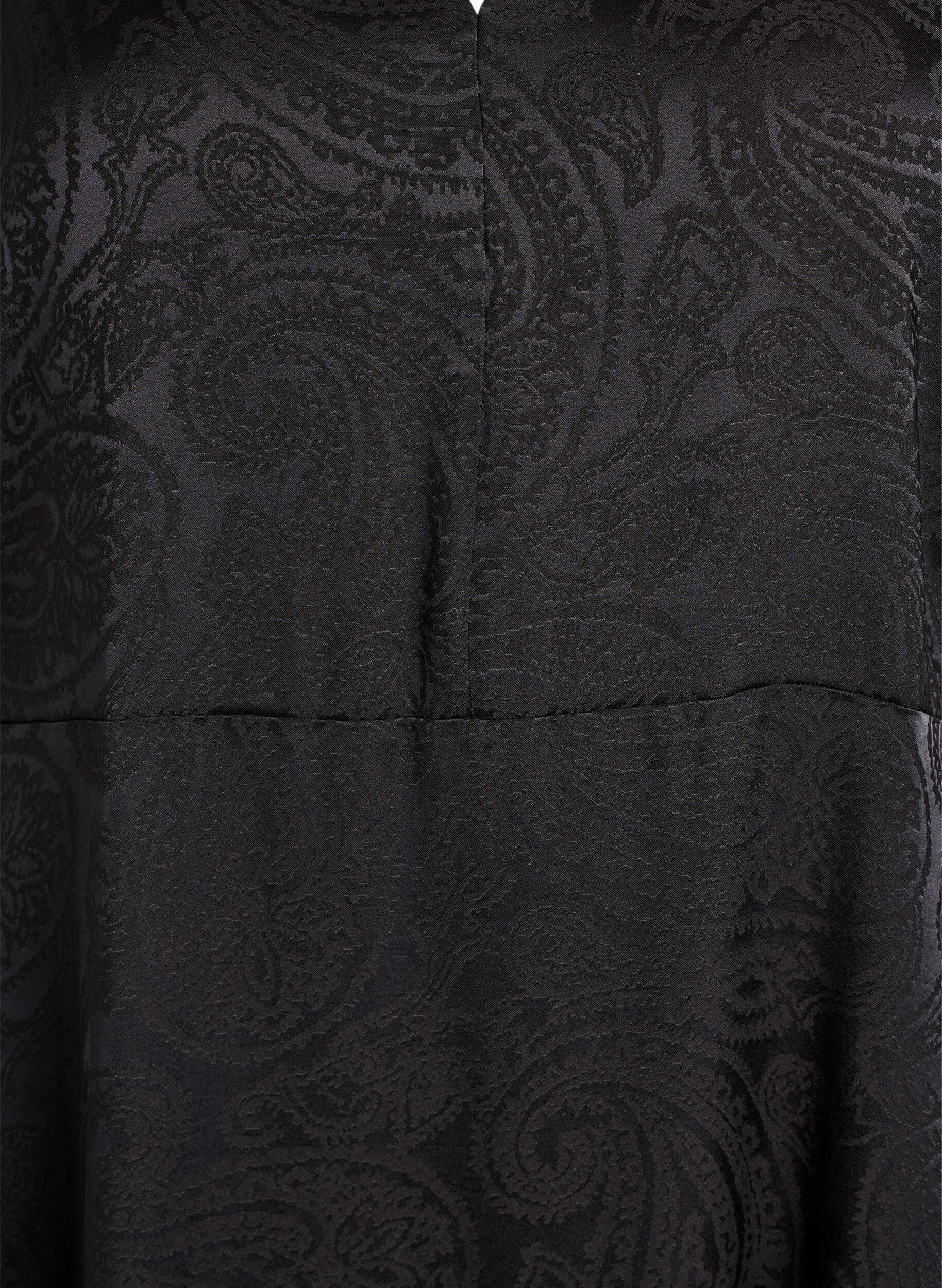 ZizziSukienka midi z zakardu z motywem paisley i rekawami typu nietoperz, Czarne, Packshot image number 2