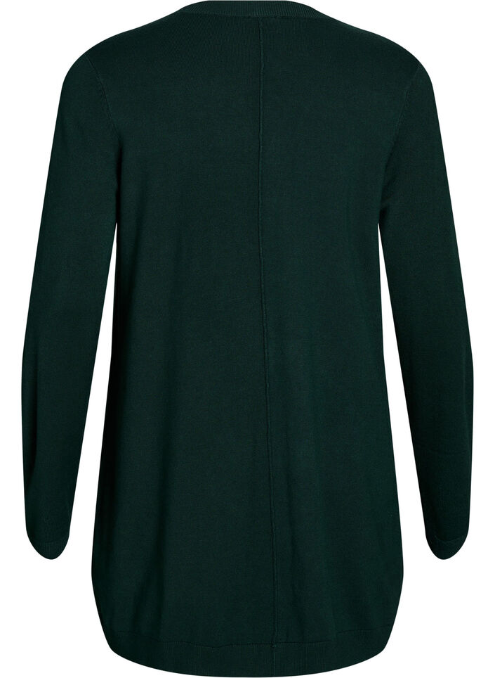 Dlugi, dzianinowy kardigan z mieszanki wiskozy, Zielony, Packshot image number 1