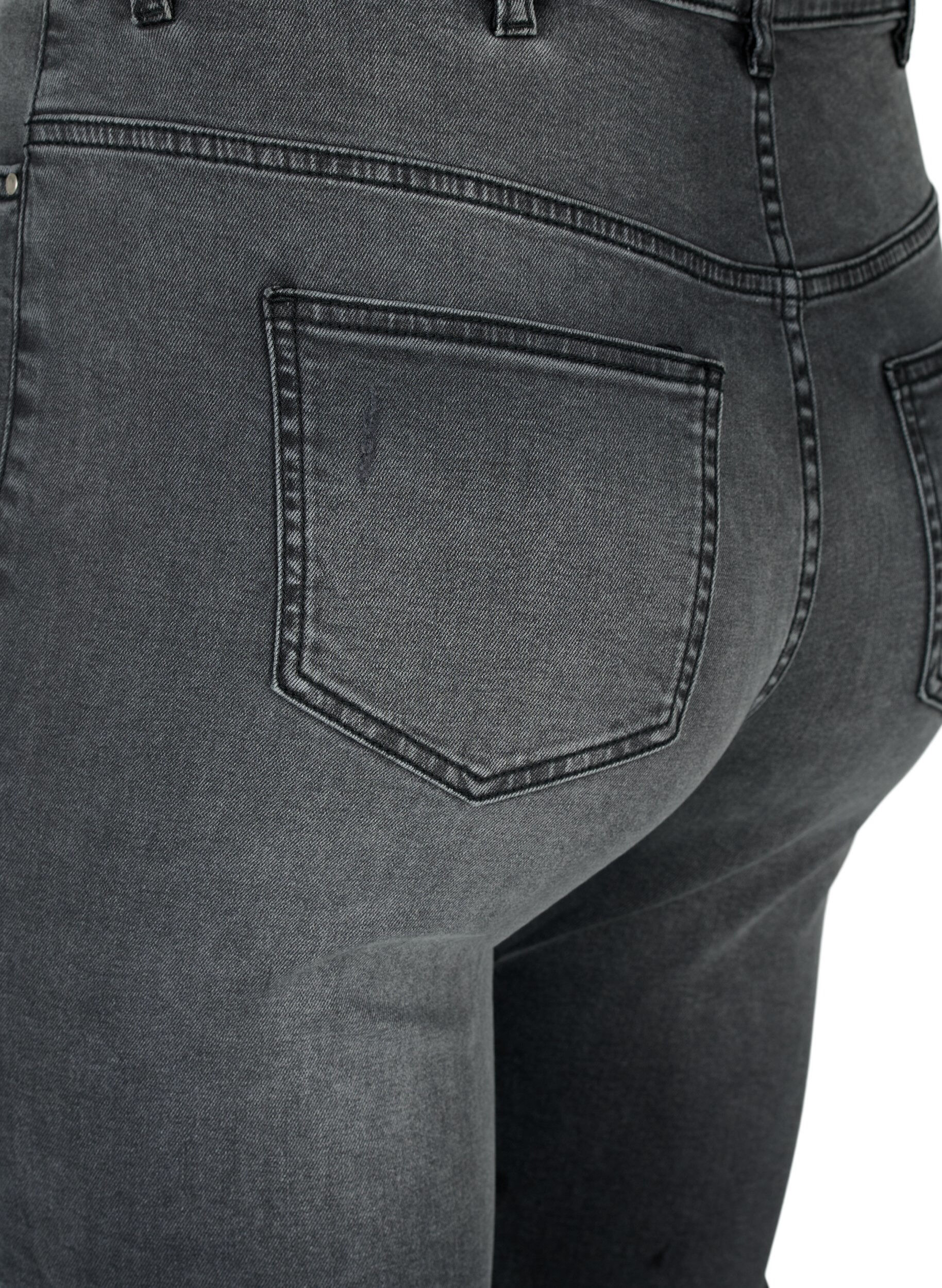 Zizzi Obcisle jeansy z rozdarciami, Grey Denim, Packshot image number 3