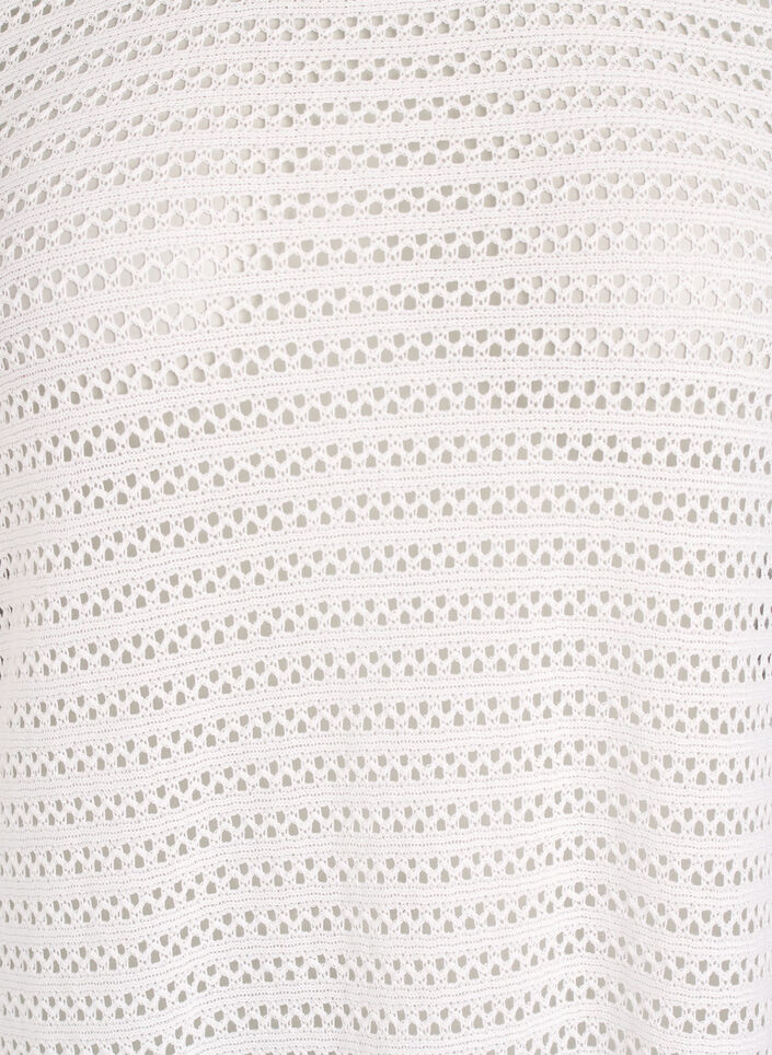 Sukienka plazowa z haftem oczka i dlugim rekawem, Beżowy, Packshot image number 2