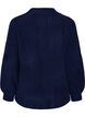 Prazkowany sweter z bufiastymi rekawami i guzikami, Niebieskie, Packshot image number 1