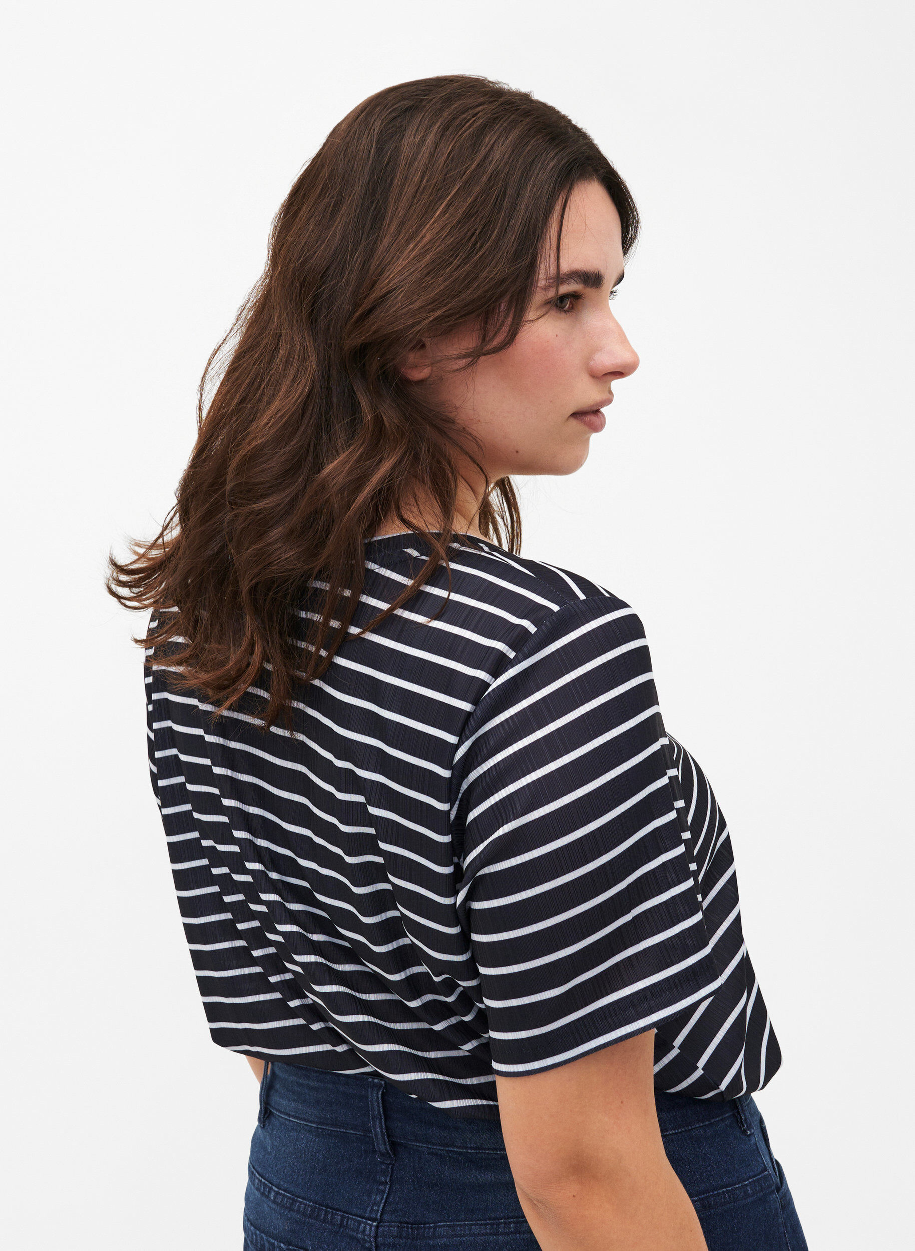 Zizzi FLASH &ndash; koszulka w paski, Night S. W. Stripe, Model image number 1