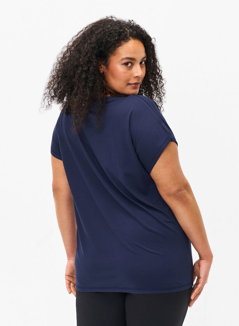 Koszulka treningowa z krótkim rekawem, Niebieskie, Model image number 2