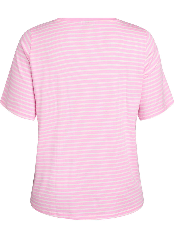 Koszulka z TENCEL&trade; Lyocell i paskami, R&oacute;żowy, Packshot image number 1