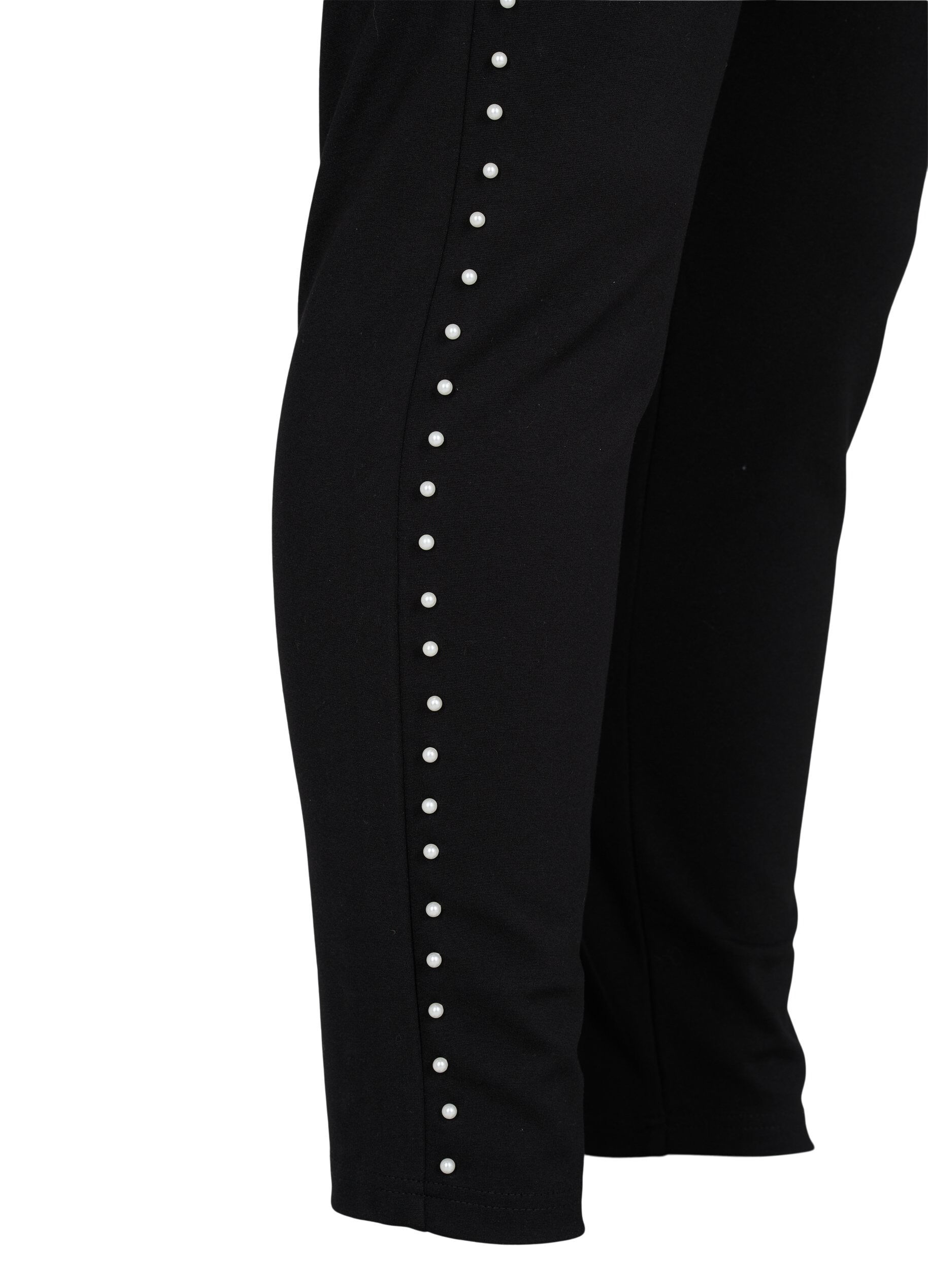 Zizzi Leggings with pearls, Black, Packshot image number 3