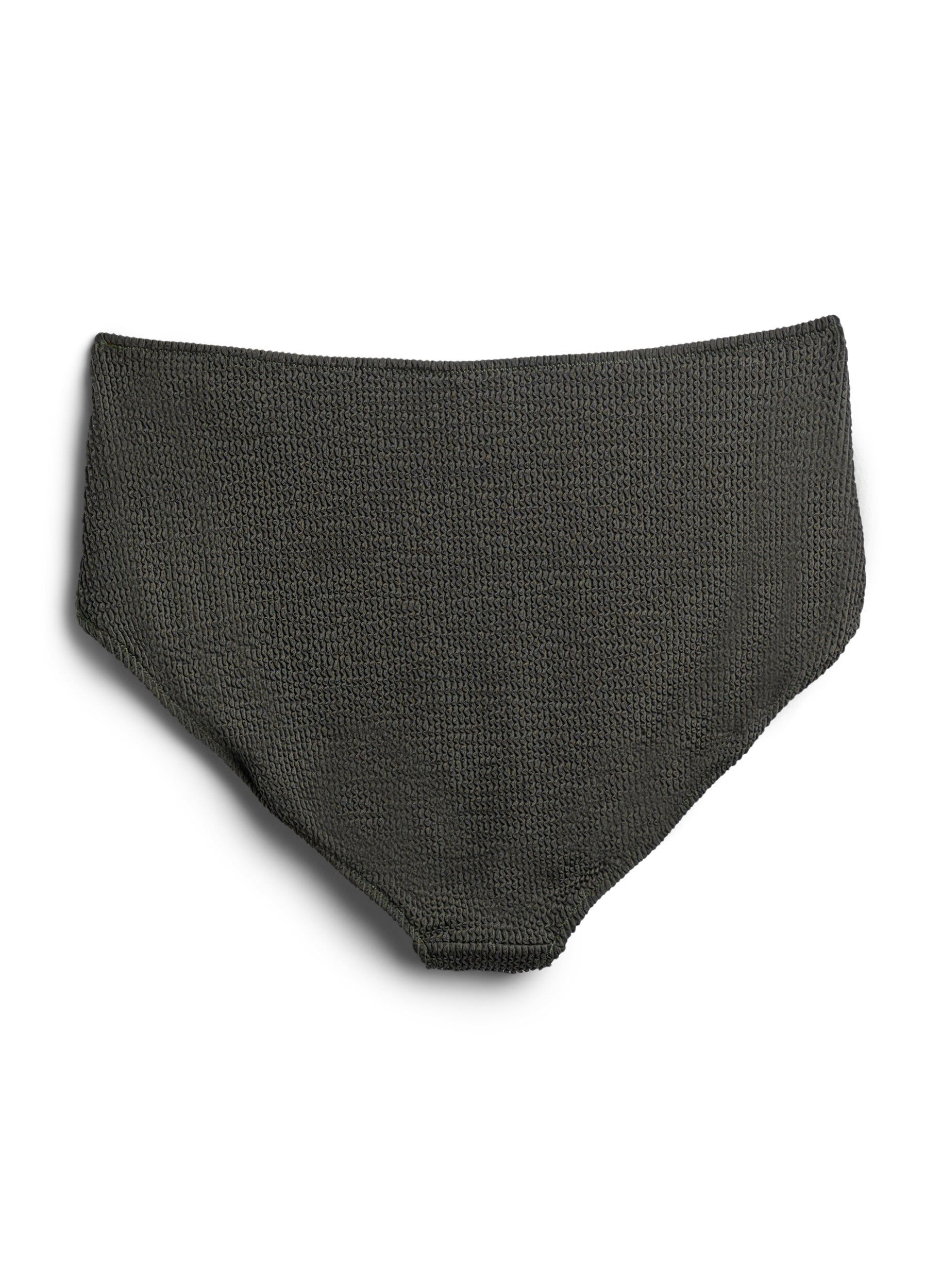 Zizzi D&oacute;l bikini z faktura i wysoka talia, Zielony, Packshot image number 1