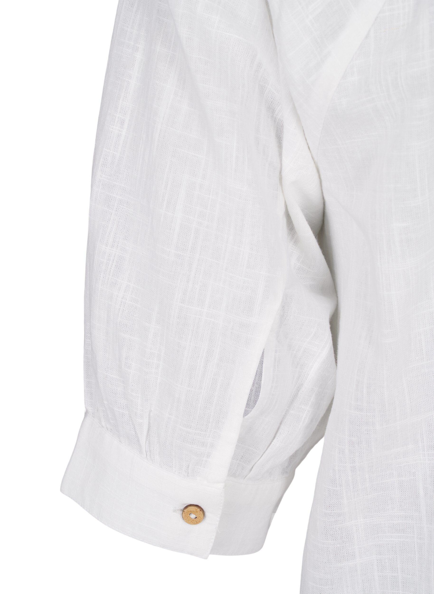 Zizzi Bawelniana tunika z dekoltem w serek, Biały, Packshot image number 3