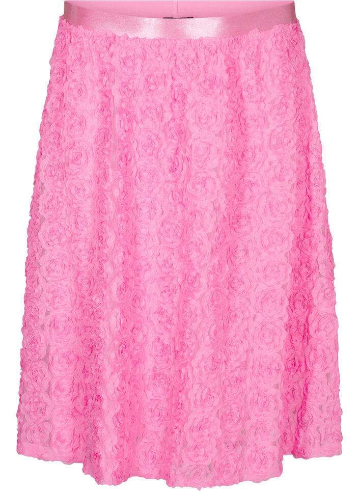 Spódnica midi w kwiaty 3D, Dianthus, Packshot image number 0