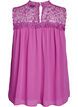Imprezowy top bez rekawów, szydelkowany, Fioletowy, Packshot image number 1