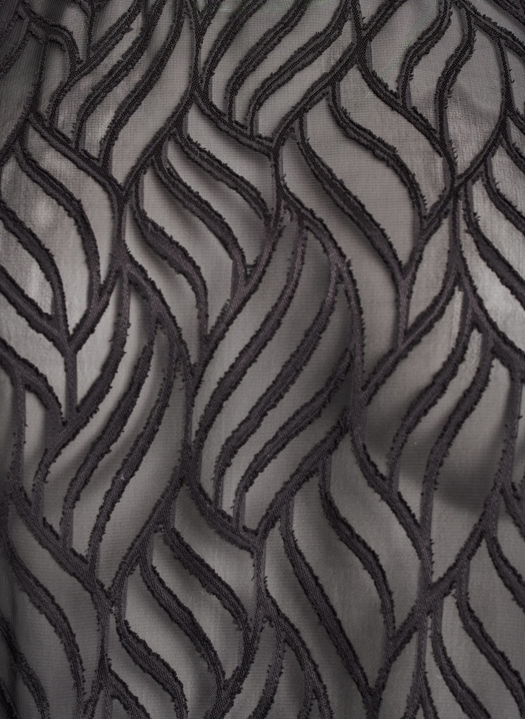 Zizzi Bluzka z szyfonu z fakturowanym wzorem, Czarne, Packshot image number 2