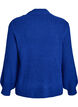 Prazkowany sweter z bufiastymi rekawami i guzikami, Niebieskie, Packshot image number 1