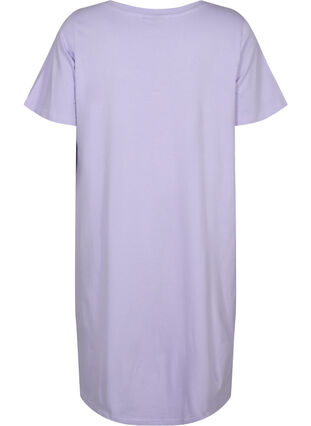 Koszula nocna z bawelny organicznej z dekoltem w szpic (GOTS), Lavender Decide, Packshot image number 1