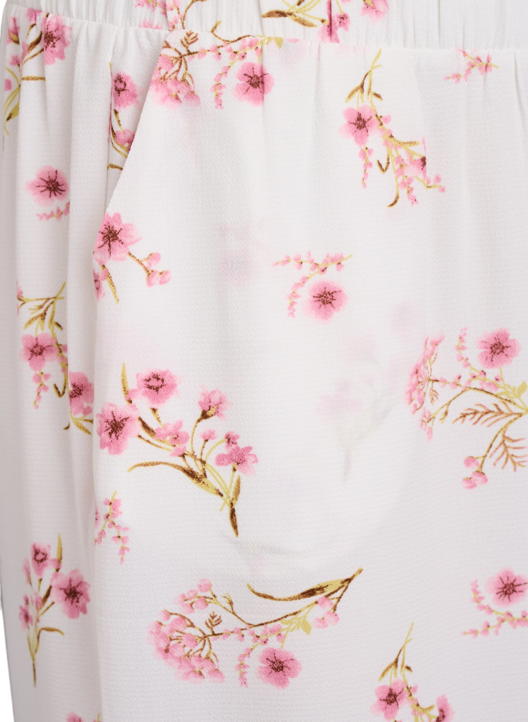 Zizzi Spodnie culotte z nadrukiem, Biały, Packshot image number 2