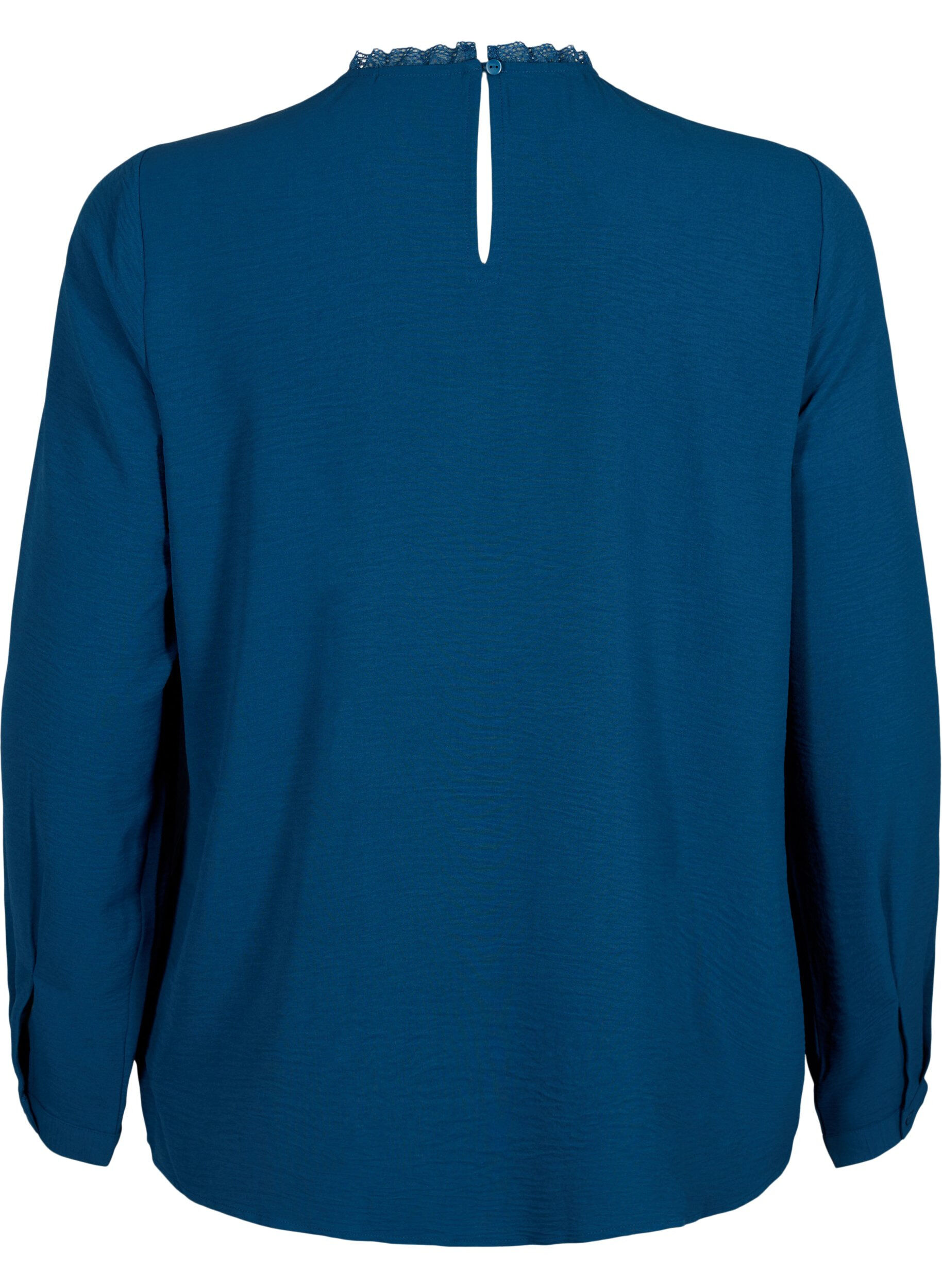 Zizzi Bluzka z dlugim rekawem i koronkowymi detalami, Titan, Packshot image number 1