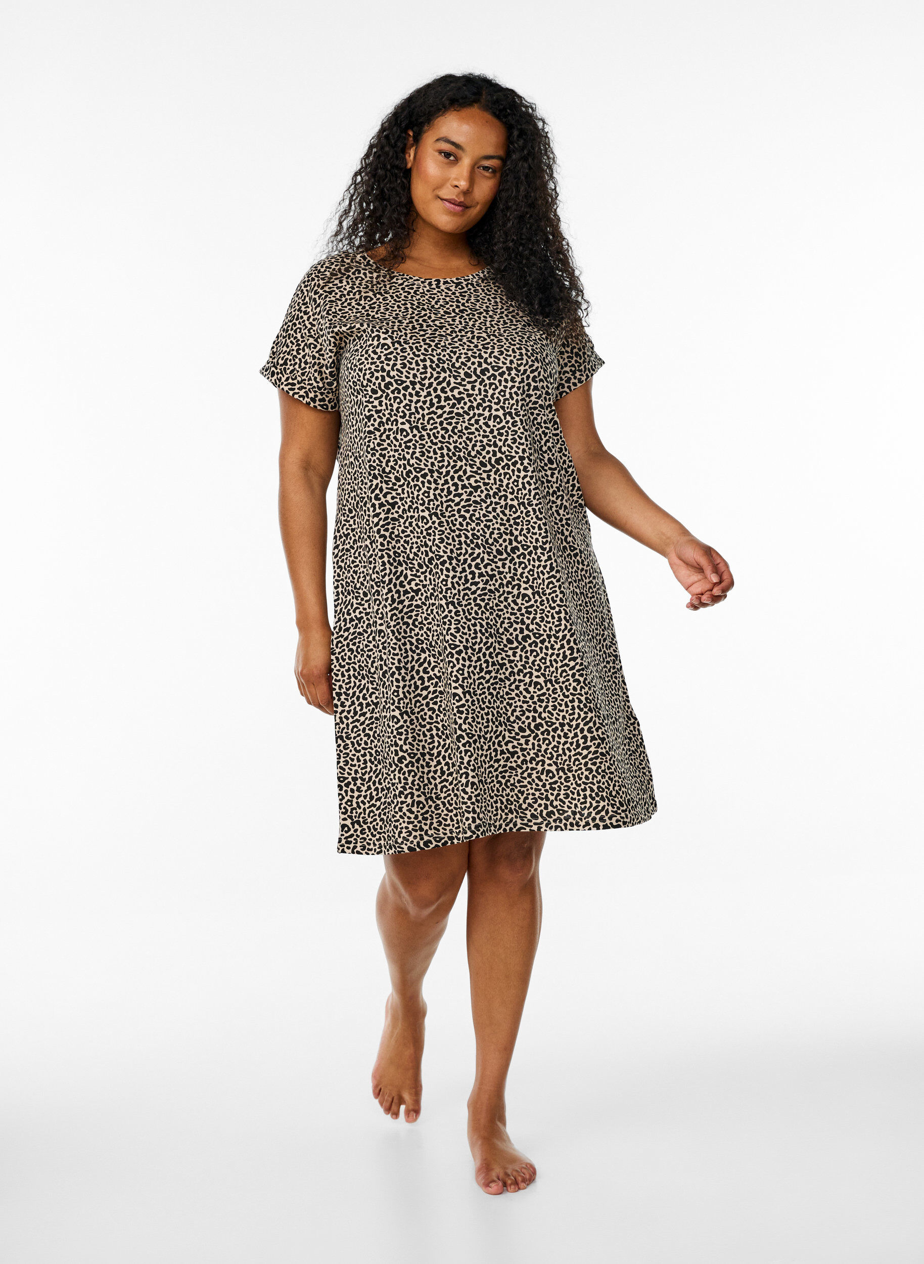 Zizzi 2-pack T-shirt z kr&oacute;tkim rekawem, Brązowy, Model image number 1