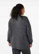 Melanzowy sweter z okraglym dekoltem, Dark Grey Black Mel., Model image number 1