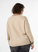 Sweter z logo i kontrastowymi paskami, Beżowy, Model image number 2