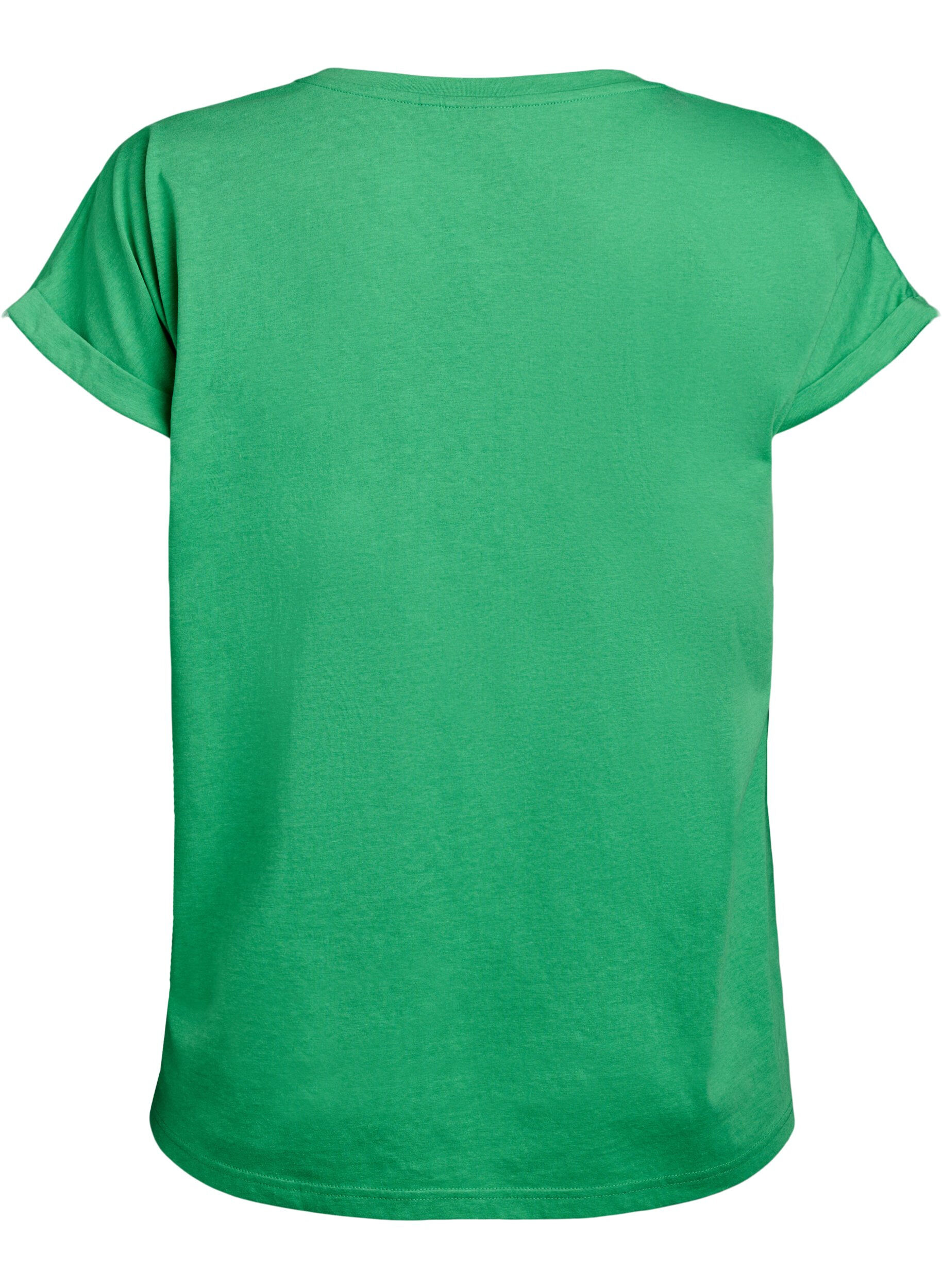 ZizziT-shirt z kr&oacute;tkim rekawem z mieszanki bawelny, Zielony, Packshot image number 1