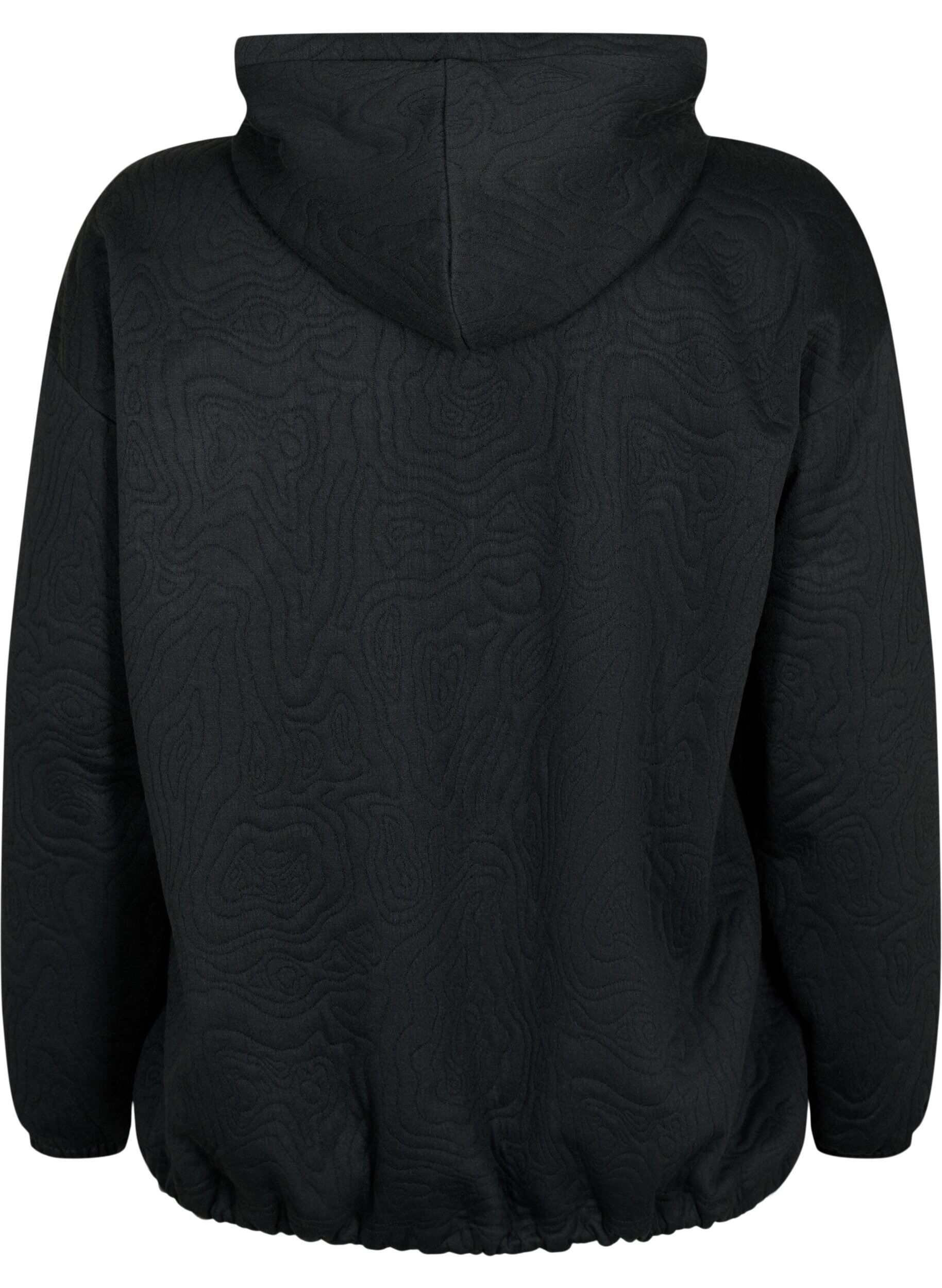 Zizzi Sportowa bluza z kapturem, Black, Packshot image number 1
