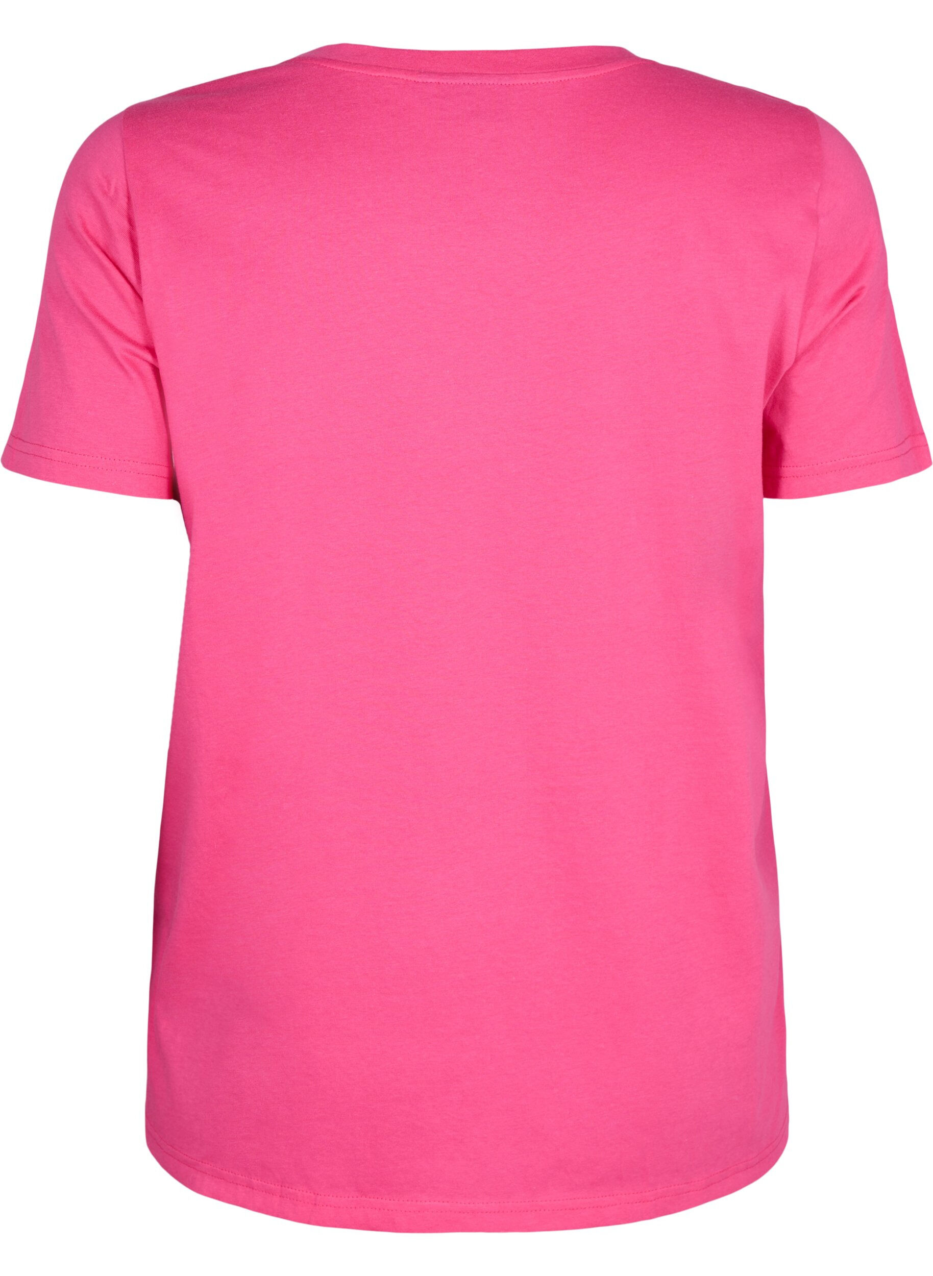 Zizzi Bawelniana koszulka ze zlotym tekstem, R.Sorbet w.Gold Love, Packshot image number 1