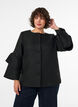 Kurtka boucl&eacute; z falbankami, Czarne, Model image number 0