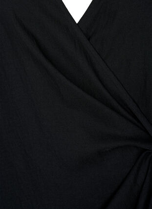 Kopertowa sukienka z wiskozy z dlugimi rekawami, Black, Packshot image number 2