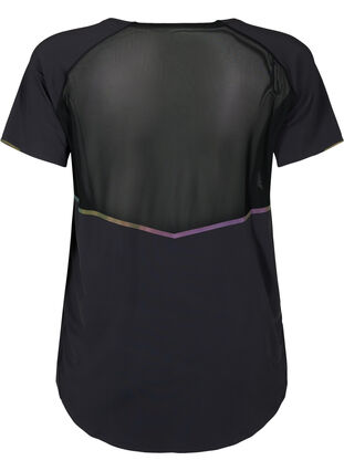 Koszulka treningowa z siateczka i elementami odblaskowymi, Black, Packshot image number 1