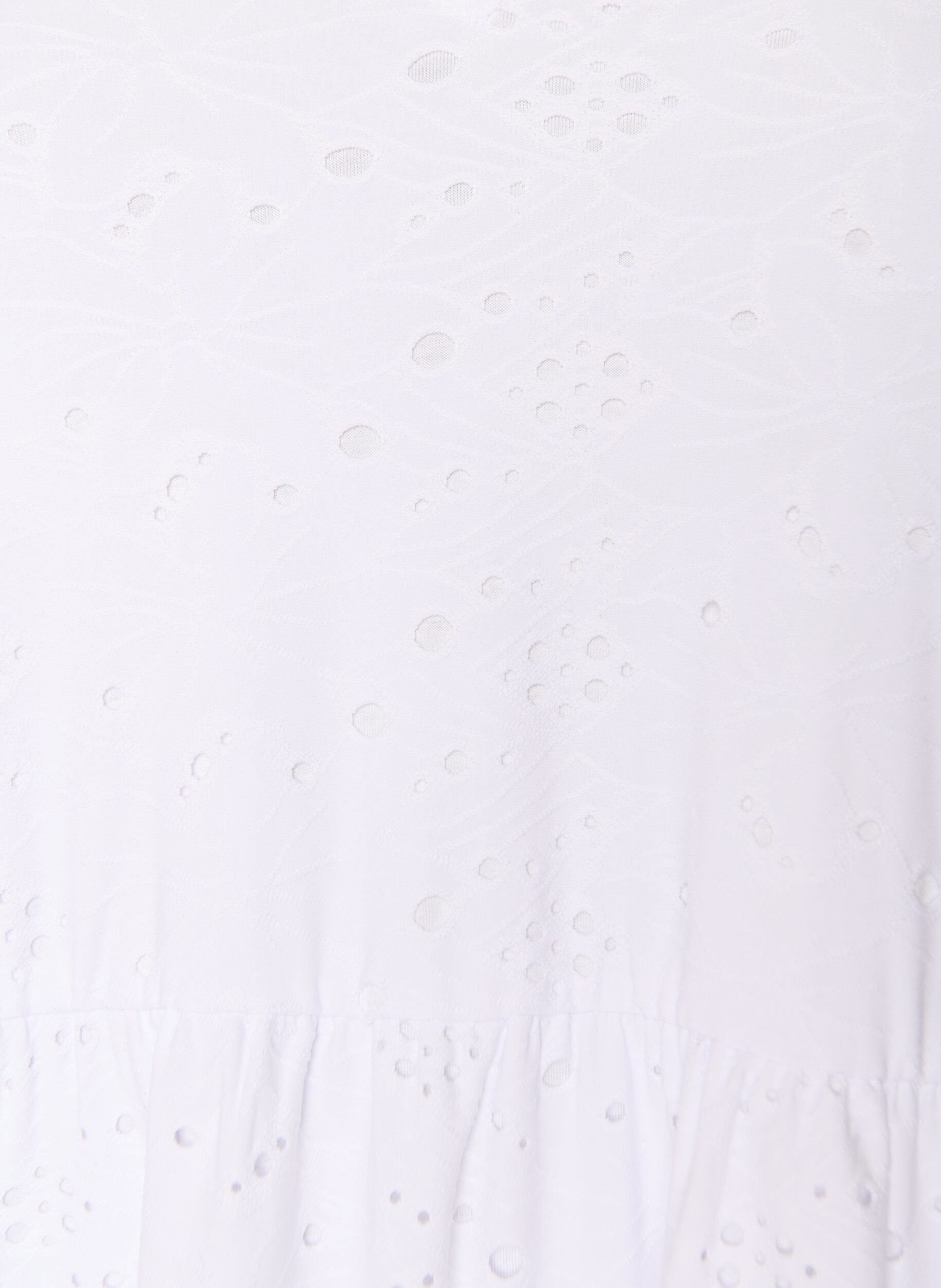 Zizzi Sukienka broderie anglaise z dekoltem V i rekawami 1/2, Biały, Packshot image number 2