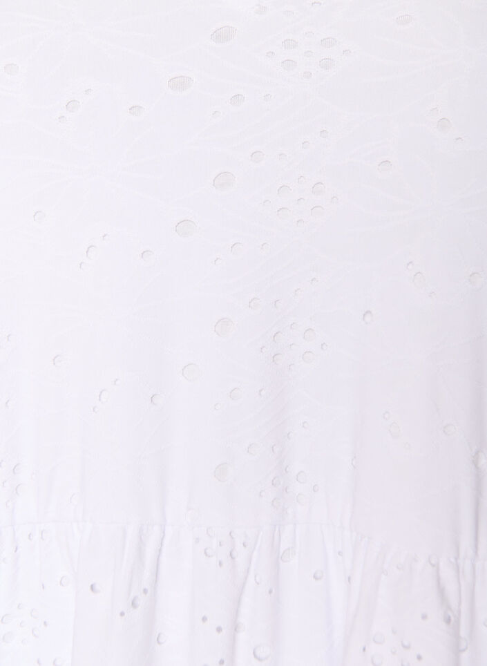 Sukienka broderie anglaise z dekoltem V i rekawami 1/2, Biały, Packshot image number 2