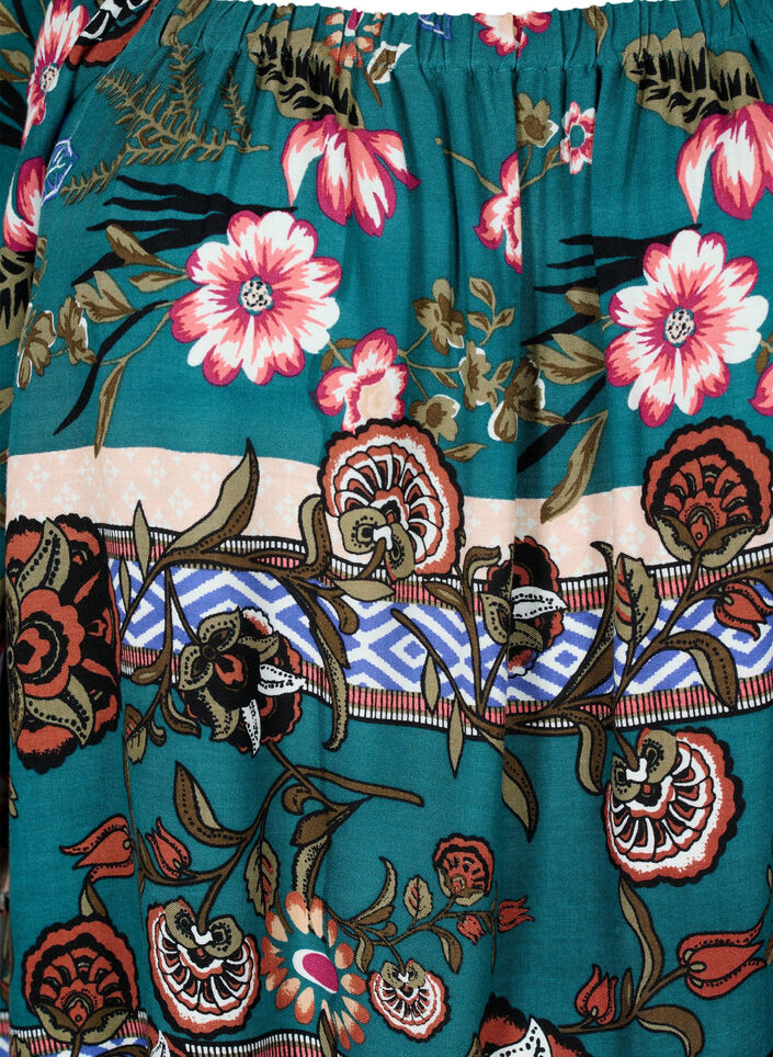 Plazowa sukienka z wiskozy z nadrukiem, Zielony, Packshot image number 2