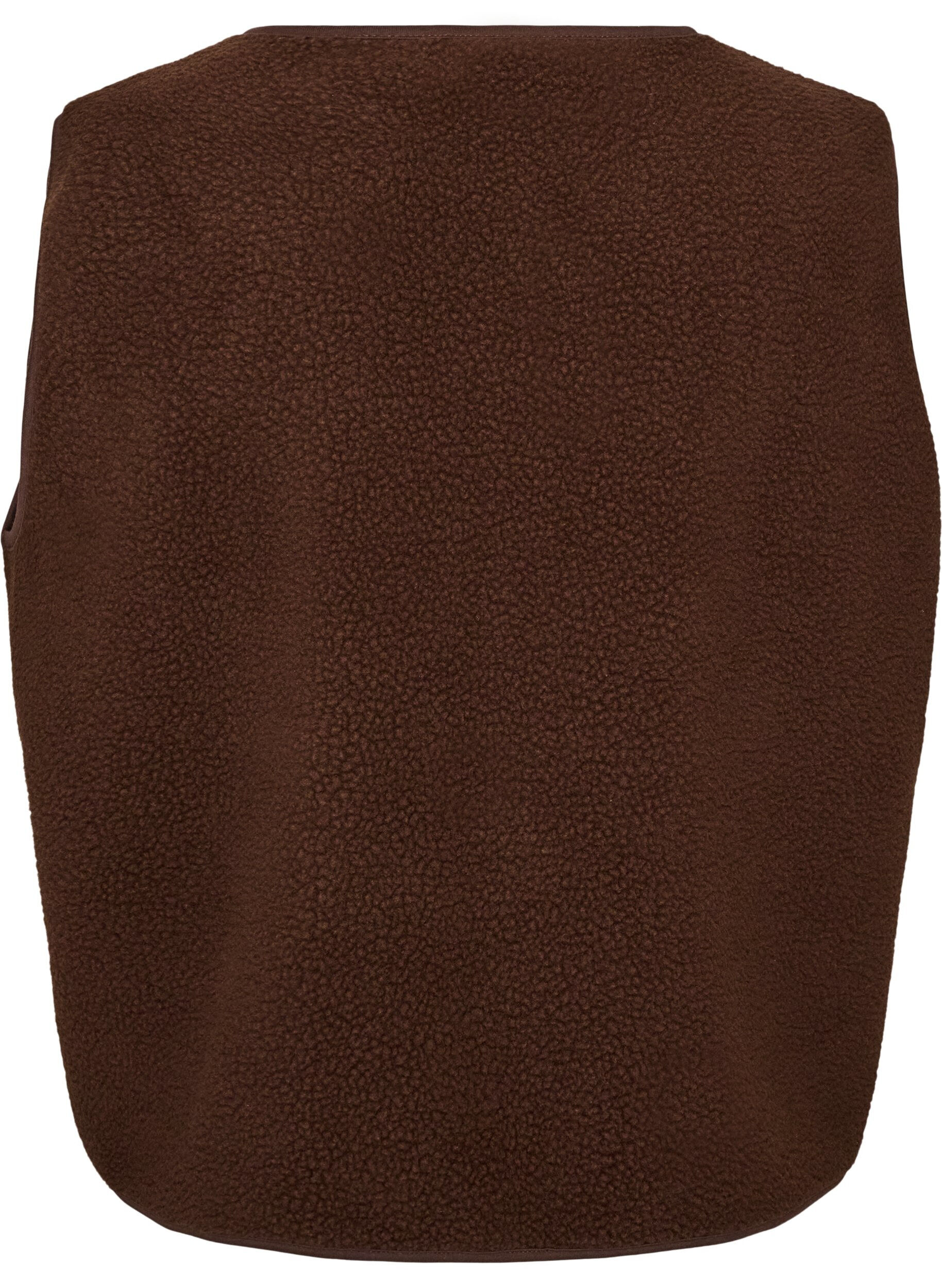 ZizziKamizelka Teddy z guziki i kieszeniami, Brązowy, Packshot image number 1