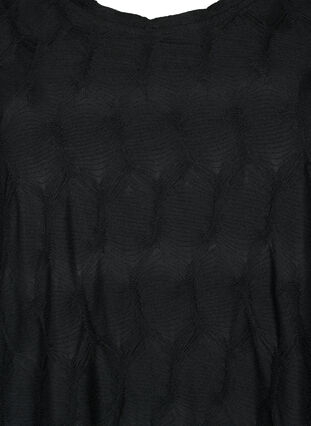 FLASH – sukienka z faktura i rekawem 3/4, Black, Packshot image number 2