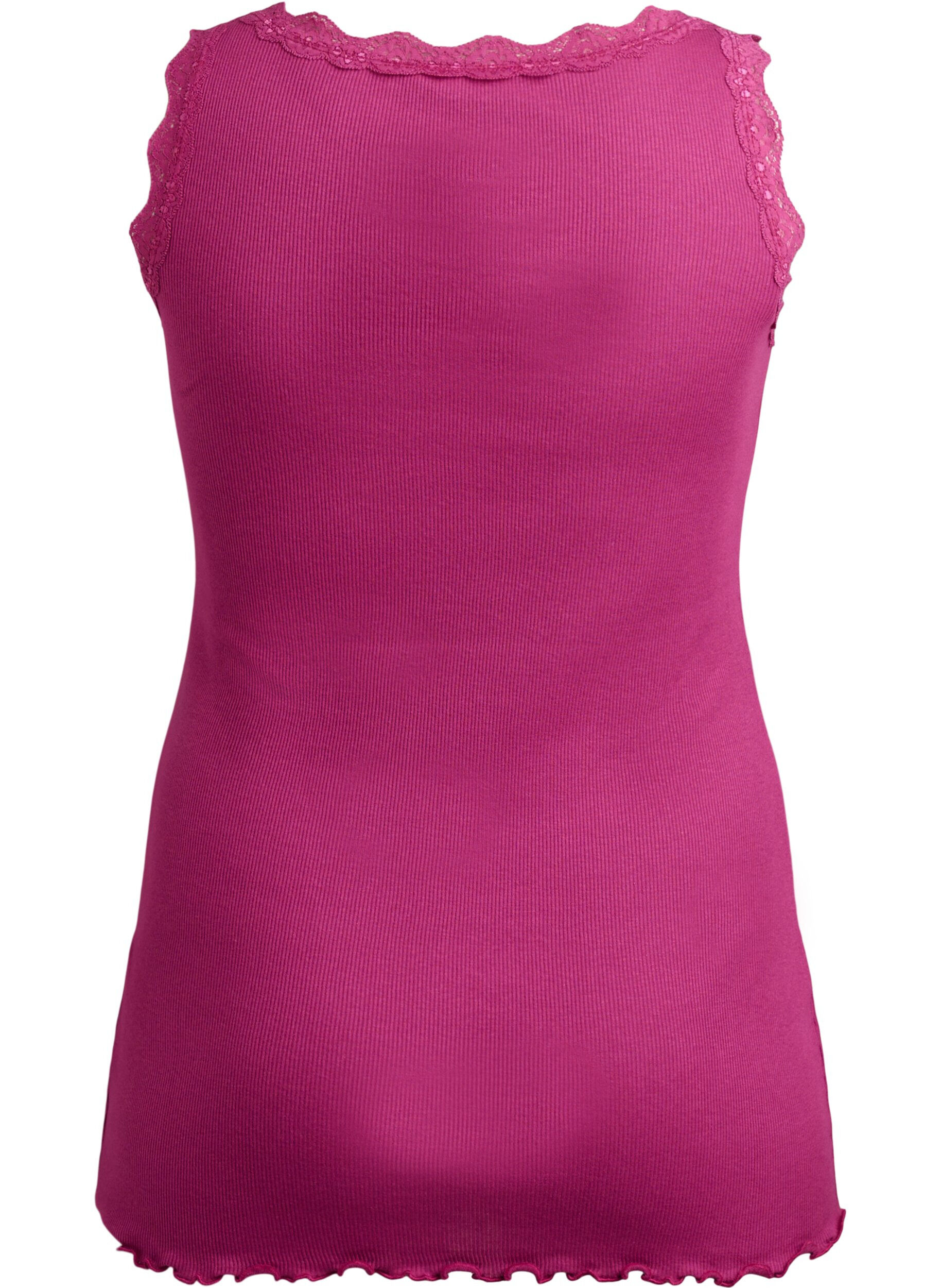 Zizzi Top z koronkowym wykonczeniem, Czerwony, Packshot image number 1