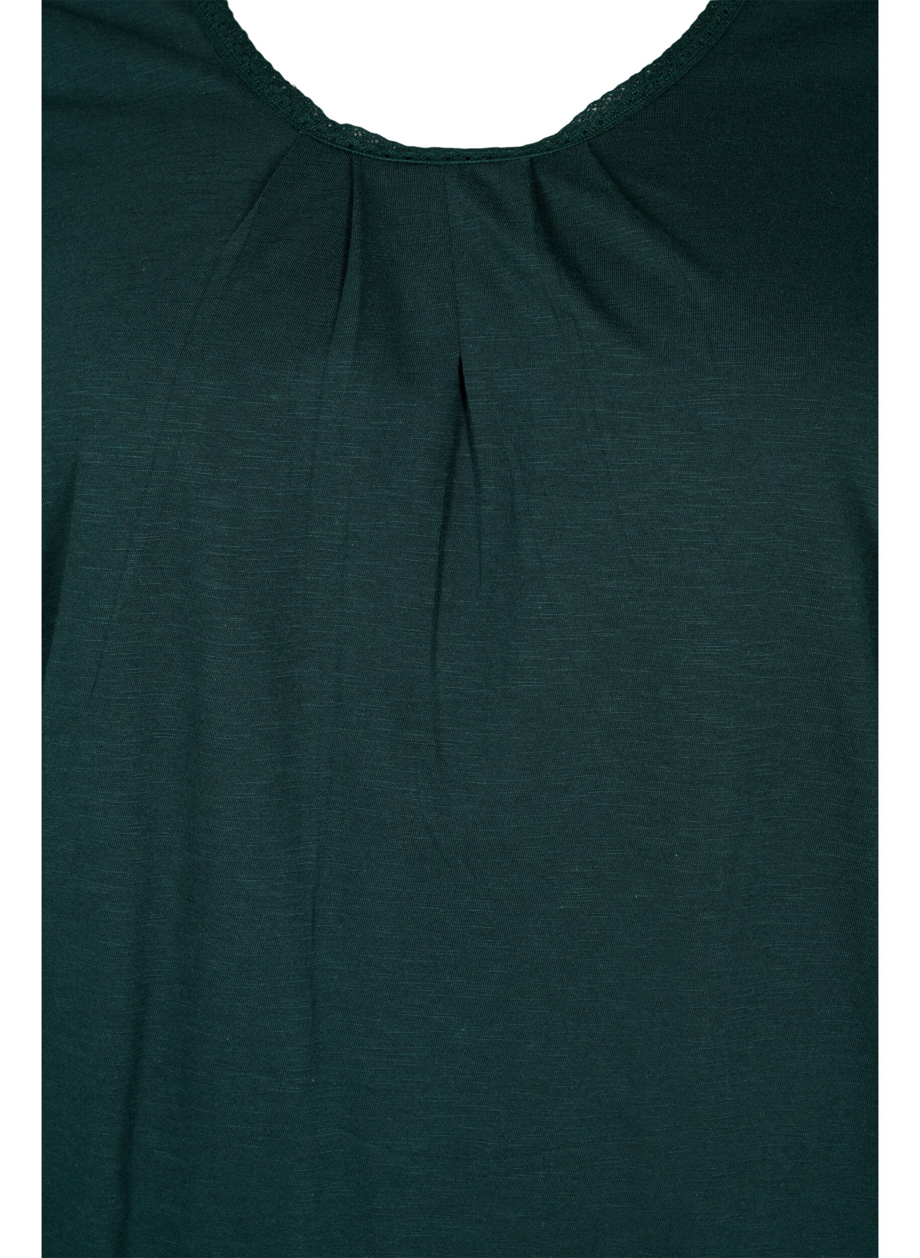 Zizzi Bawelniany top z rekawami 3/4, Scarab, Packshot image number 2