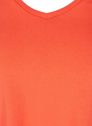 Koszulka typu basic z dekoltem w serek, Living Coral, Packshot image number 2
