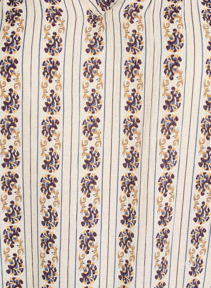 Bluzka z nadrukiem i marszczonym dolem, Egret AOP, Packshot image number 2