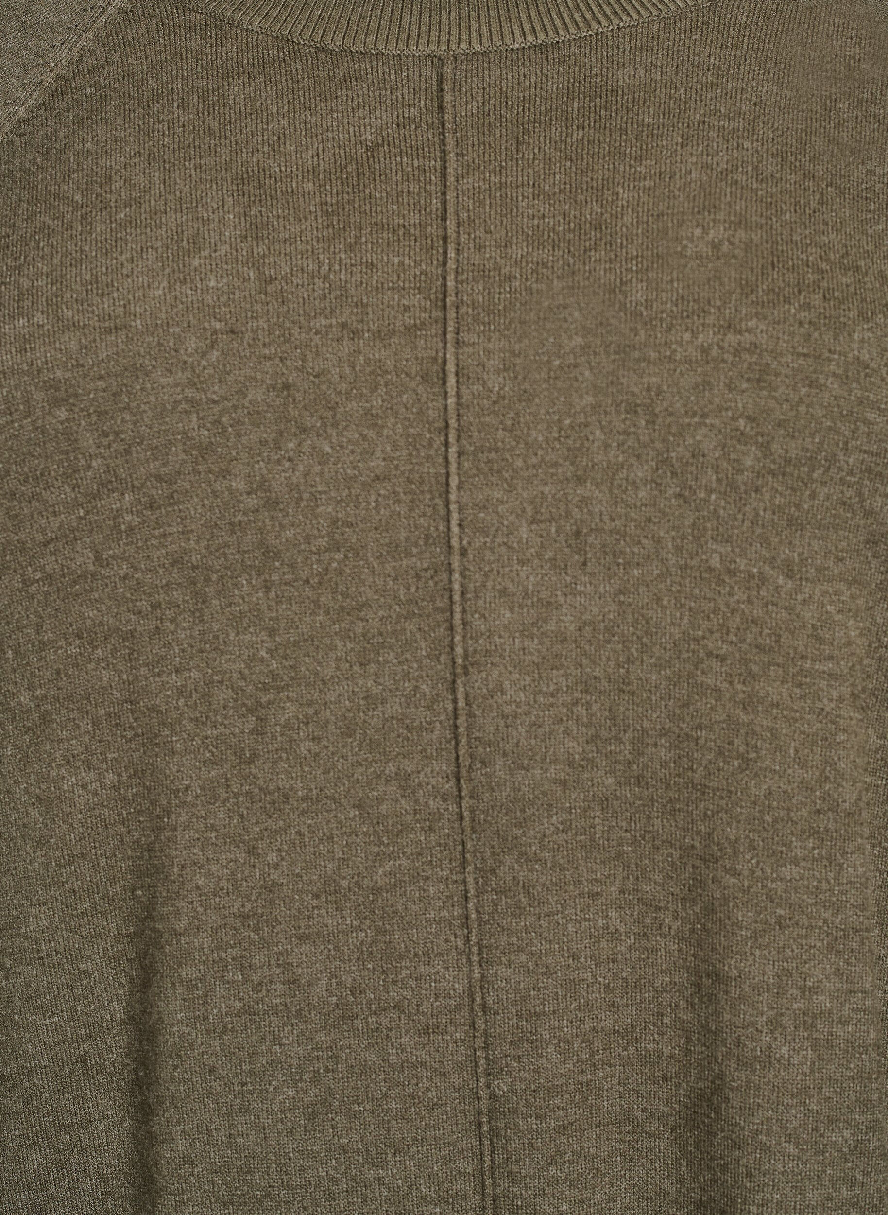 Zizzi Kr&oacute;tka dzianinowa sukienka z raglanowymi rekawami i srodkowym szwem, Zielony, Packshot image number 2