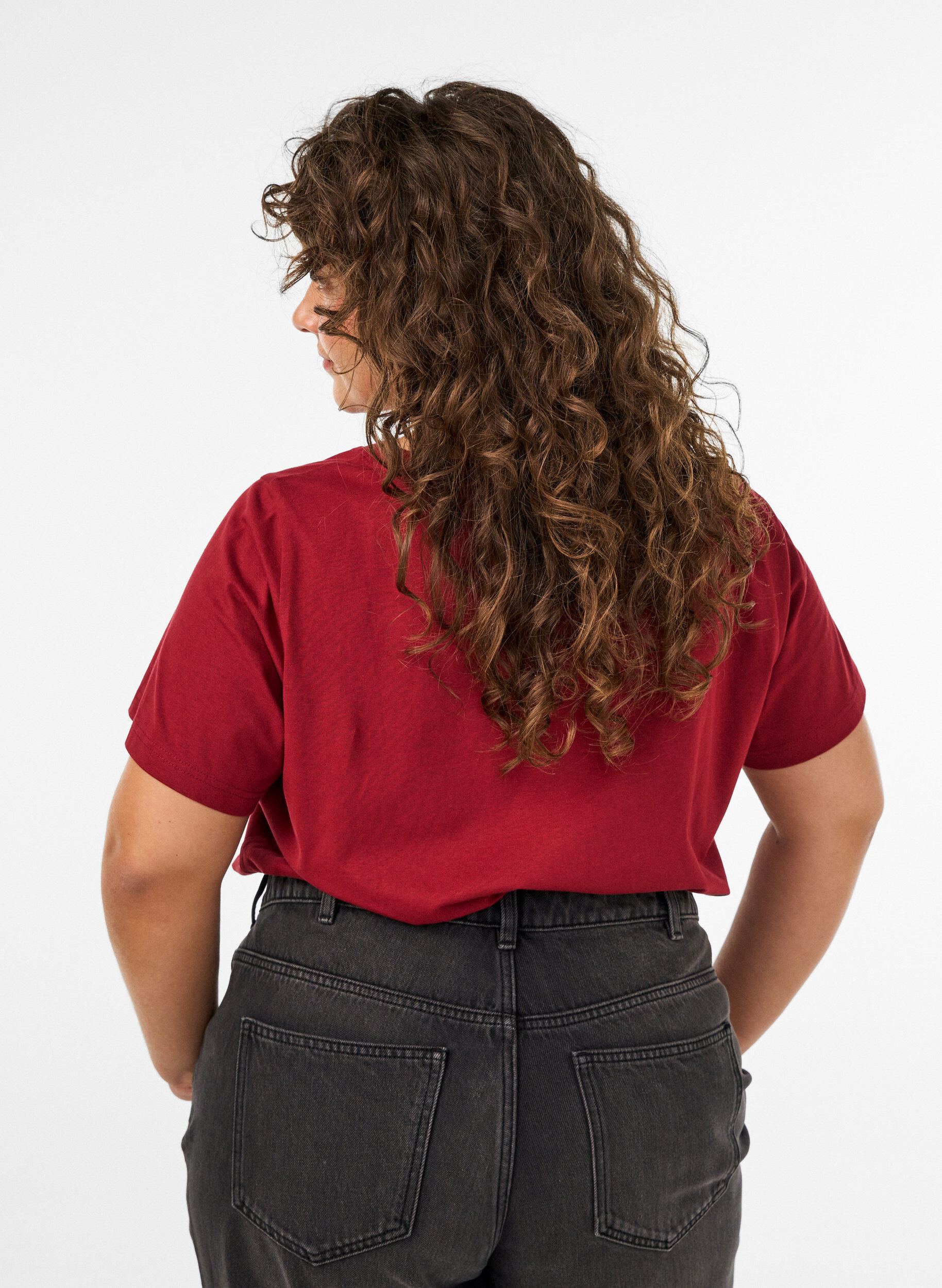 ZizziKoszulka swiateczna z bawelny organicznej, Czerwony, Model image number 2