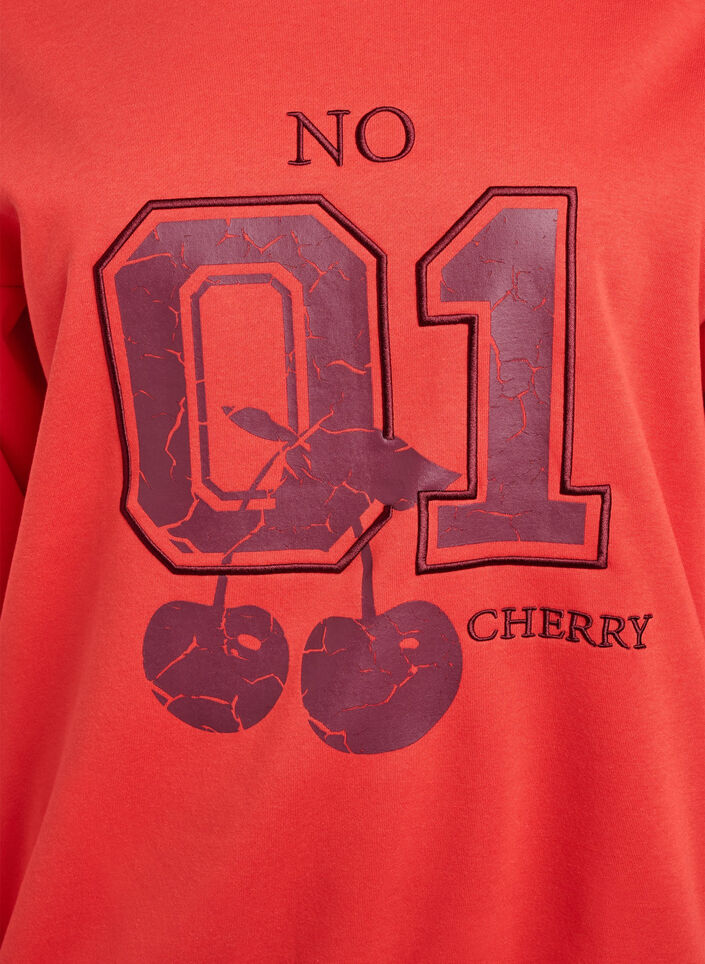 Bluza z motywem z przodu, Czerwony, Packshot image number 2