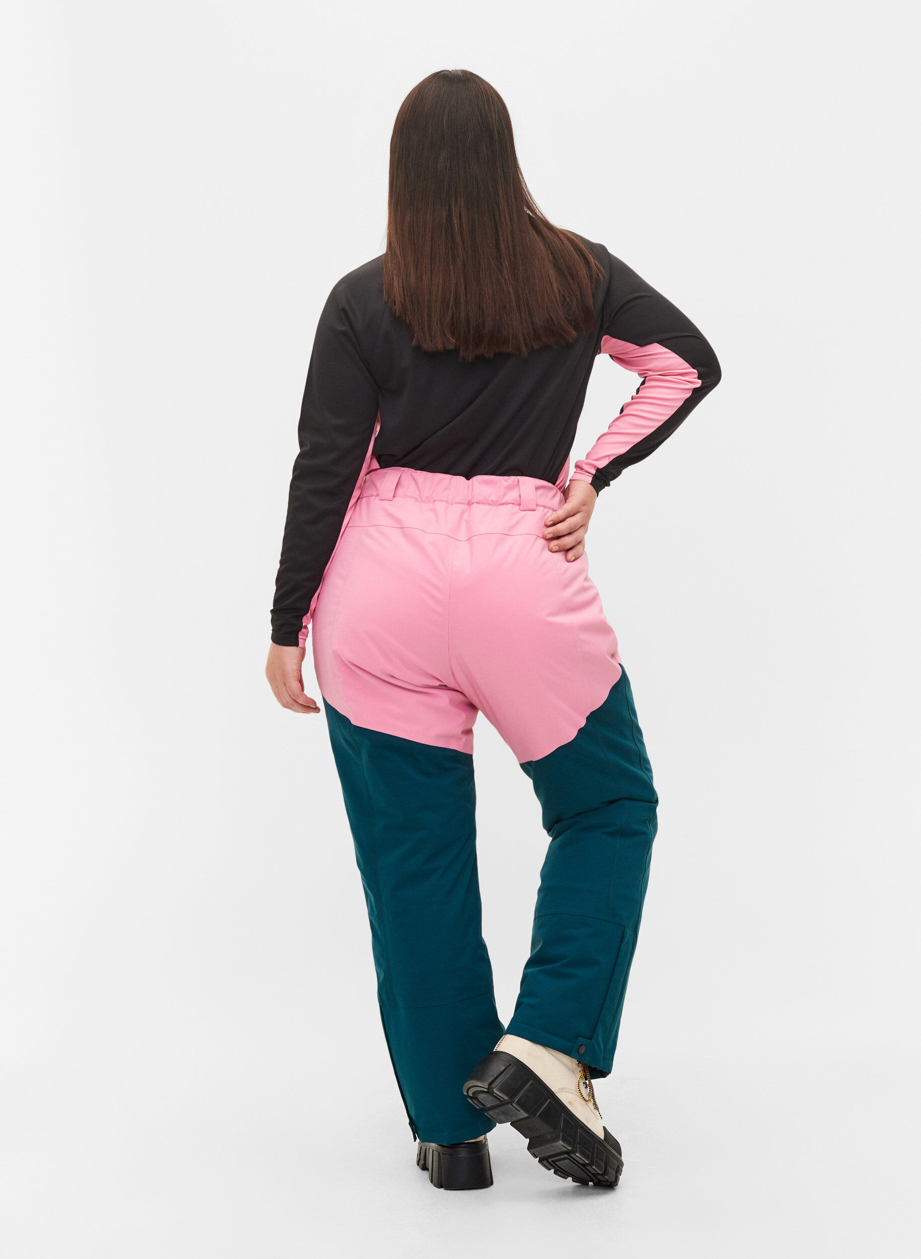 Zizzi Ski pants with pockets, Sea Pink Comb, Model image number 1