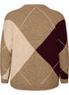 Sweter z rombowym wzorem, Brązowy, Packshot image number 1