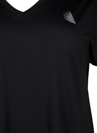 Koszulka treningowa z dekoltem w szpic, Black, Packshot image number 2