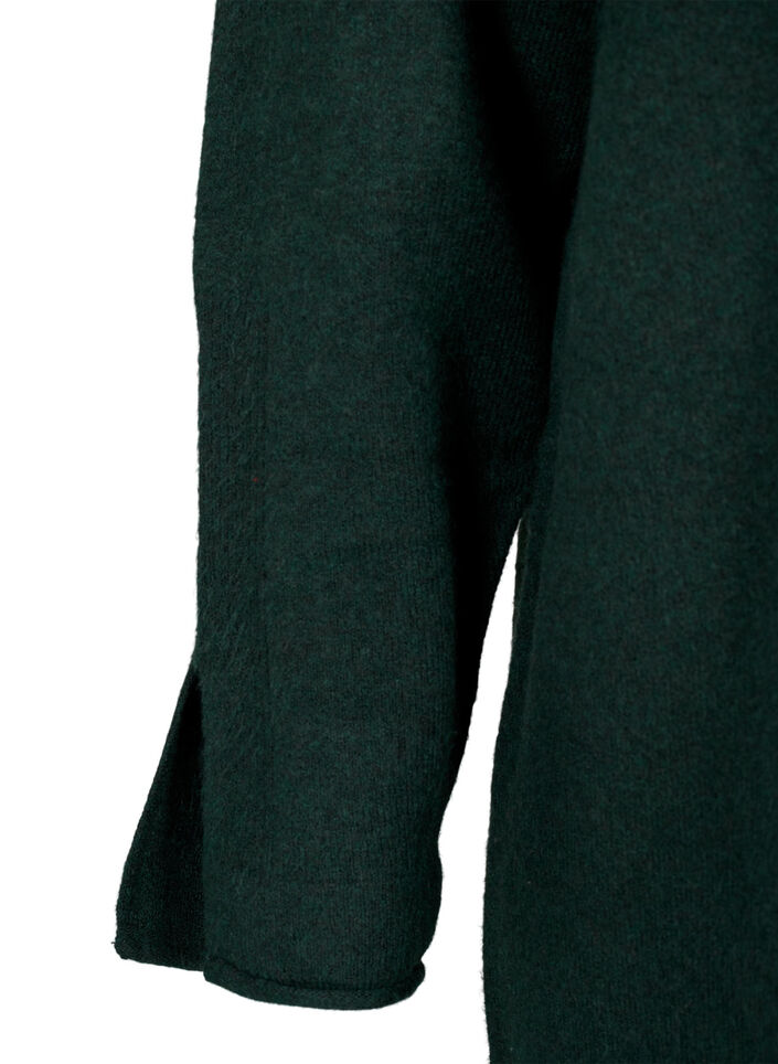 Dzianinowa sukienka z okraglym dekoltem i rozcieciem, Scarab Mel., Packshot image number 3