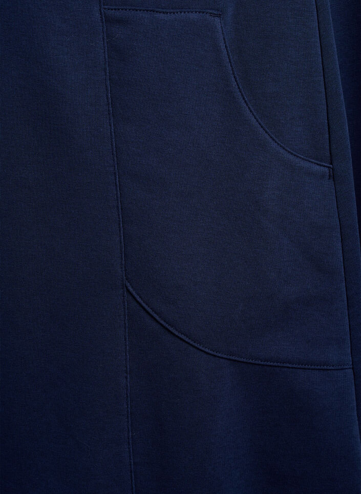 Dzersejowa sukienka z krótkimi rekawami i kieszeniami, Niebieskie, Packshot image number 3