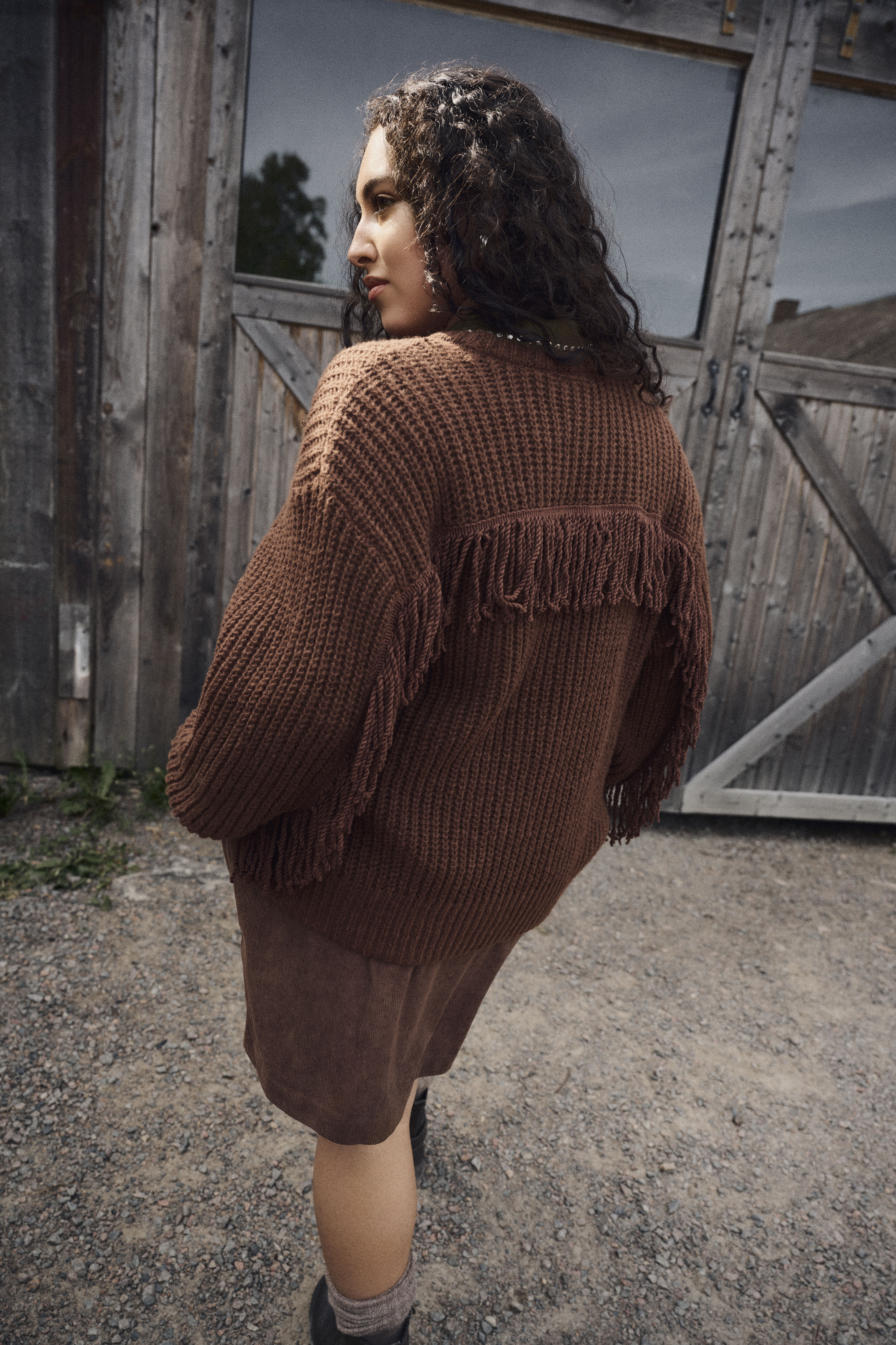 Zizzi Dzianina z frędzlami, , Model