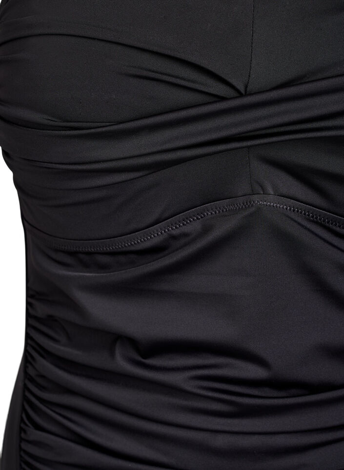 Kapiel&oacute;wka bez ramiaczek z drapowaniem i wyscielanymi miseczkami, Czarne, Packshot image number 2