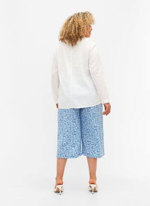 Spodnie culotte z nadrukiem, Blue Small Flower, Model image number 1