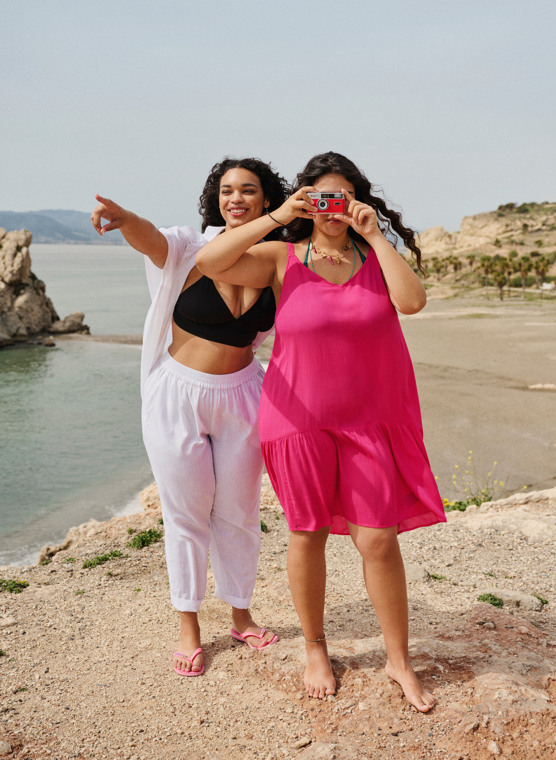 Zizzi Wiskozowa letnia sukienka na ramiaczkach, Raspberry Sorbet, Image image number 0